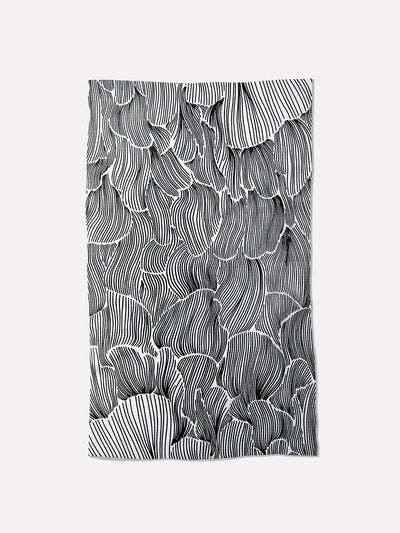 Geometry Kitchen Towel Poshed Petals Black