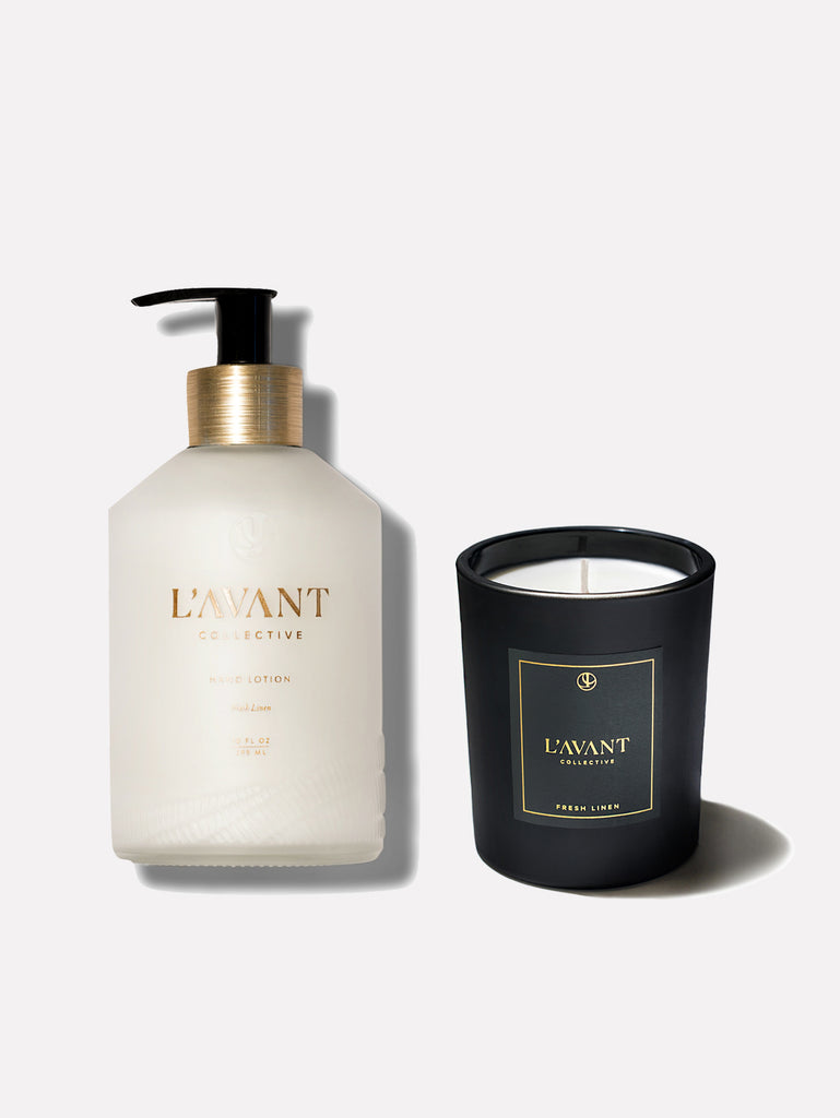 Hand Lotion and Fresh Linen Candle Bundle L'AVANT Collective