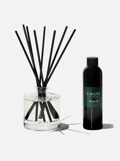 Holiday fragranced oil and reed diffuser in Winter Fir scent